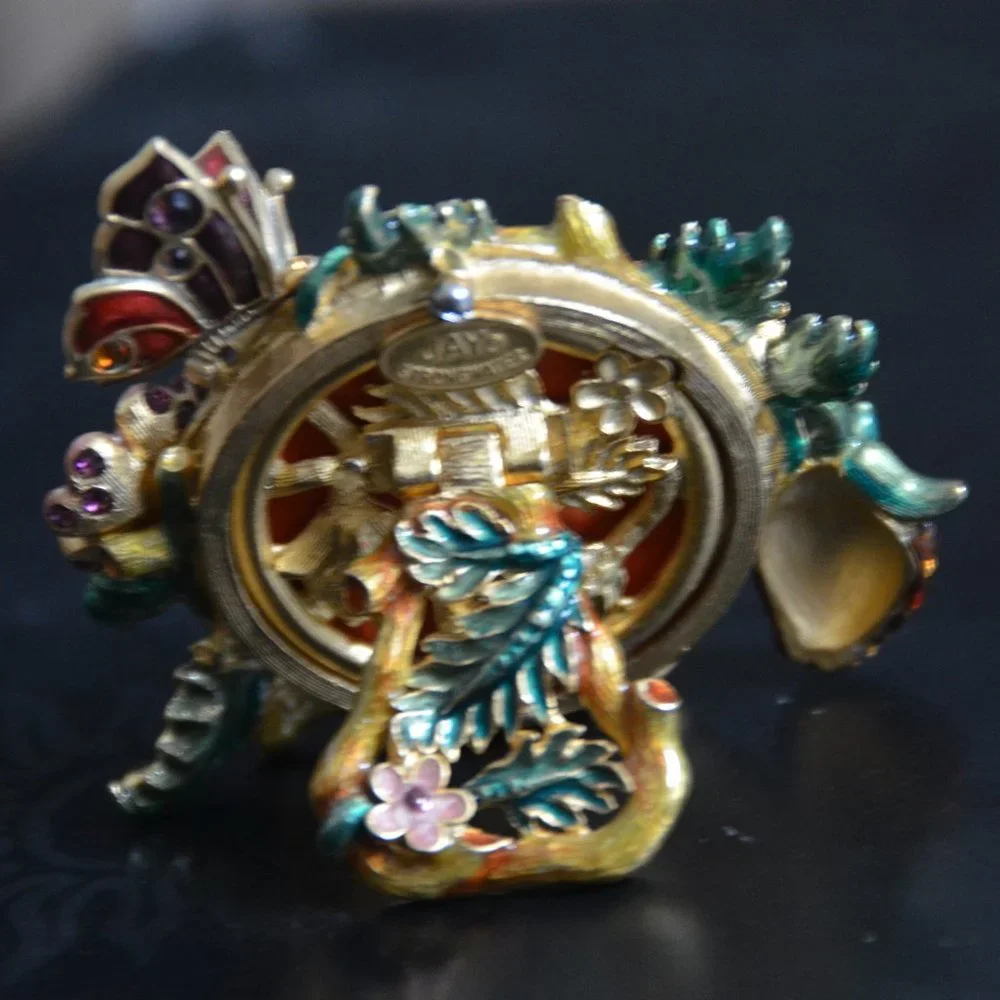 RETIRED JAY STRONGWATER FLORAL FLOWER BUTTERFLY STRAWBERRY CRYSTAL ENAMEL FRAME